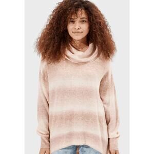 AMERICAN EAGLE Oversized Dreamspun Striped Cowl Turtleneck Sweater Mauve Small S